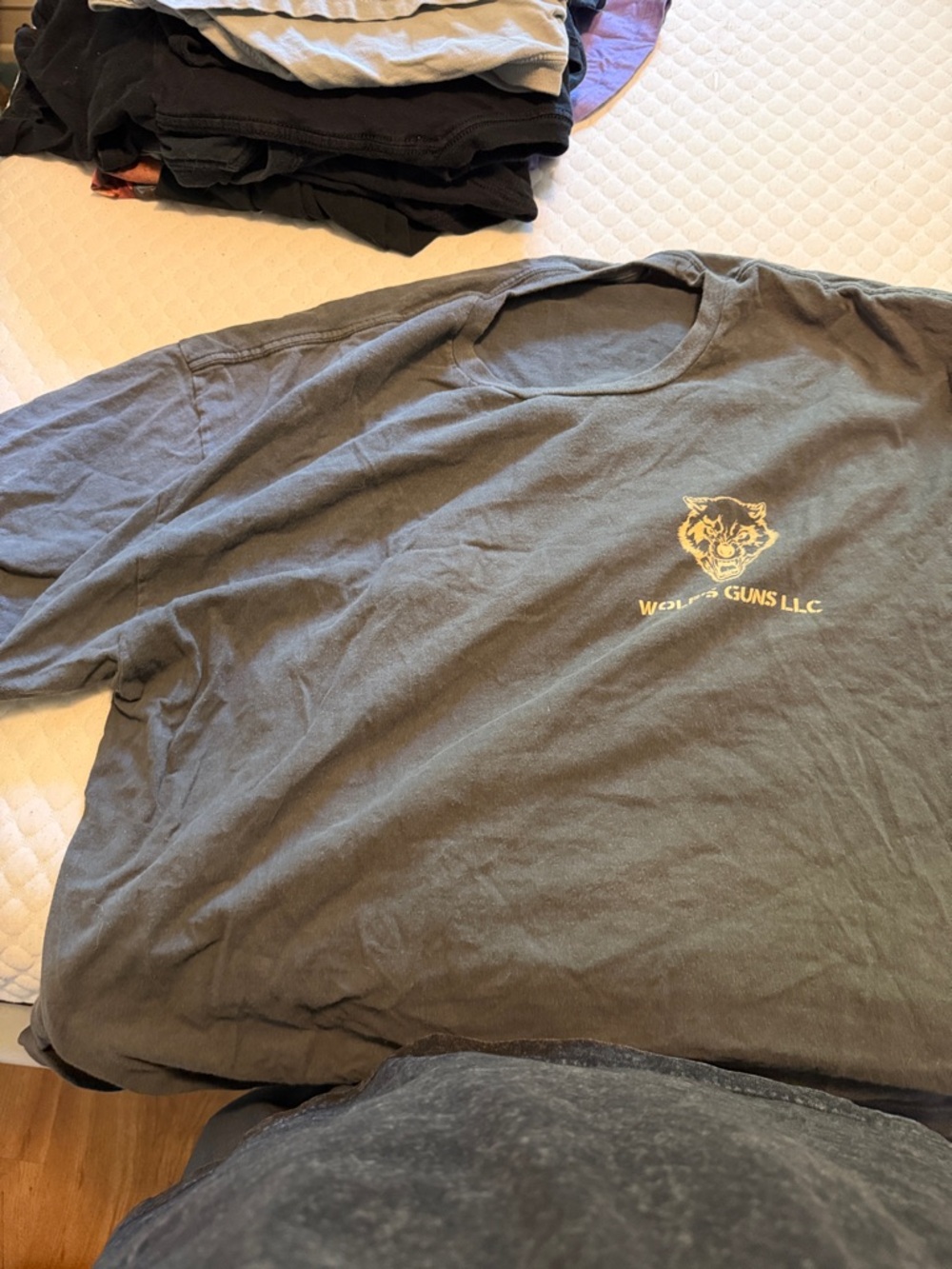 Tultex Men's Short-Sleeve Gray T-Shirt with Yellow Logo